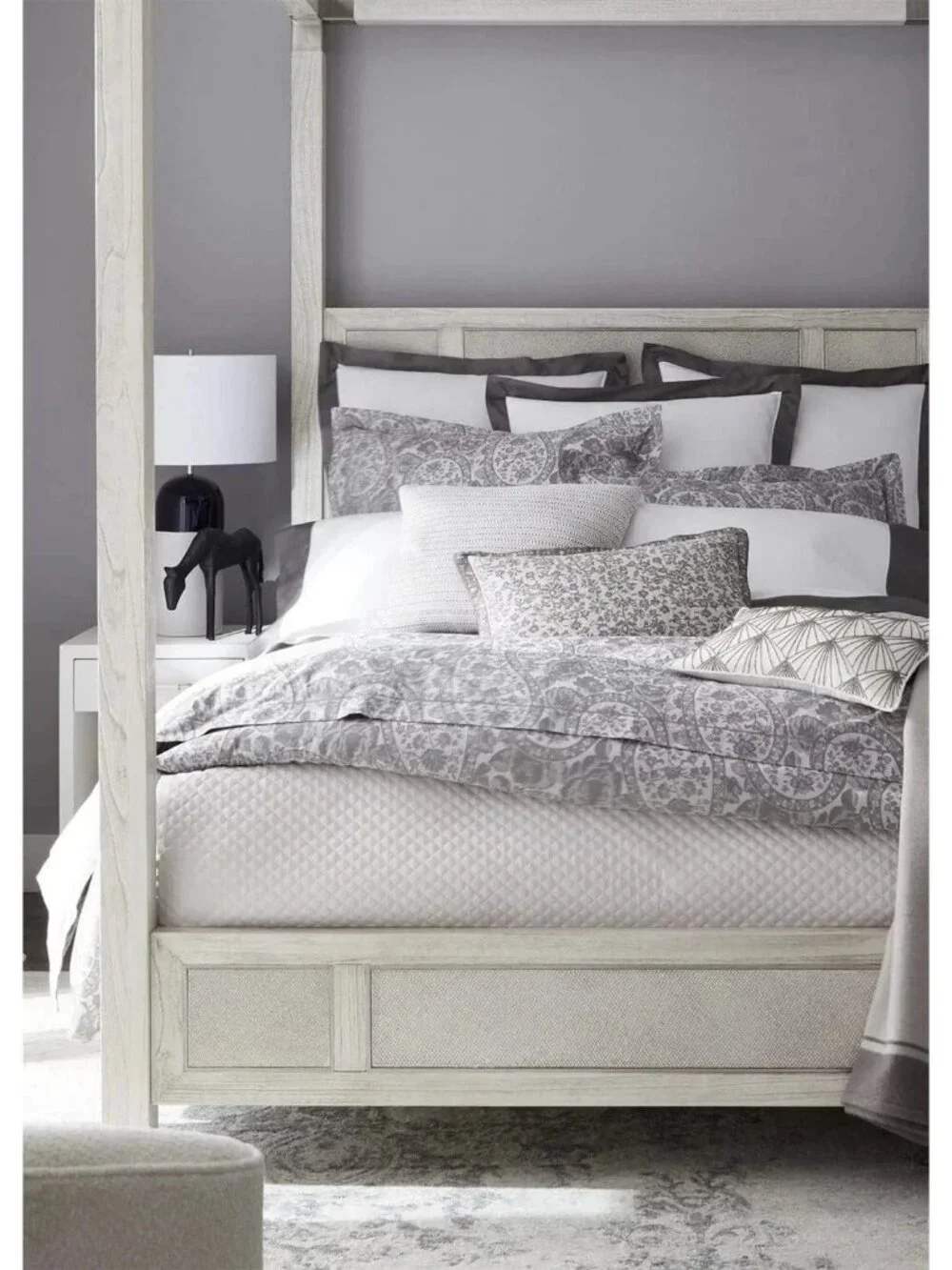 New Ralph Lauren Aubree Paisley Floral Duvet Cover Full Queen Graphite Gray